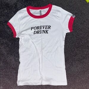 White and Red Graphic Tee